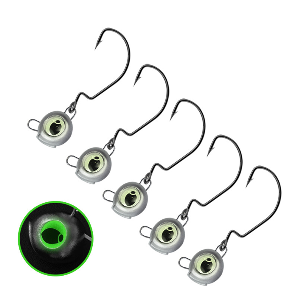Fishing Hook Weedless - 글로우 아이가 있는 10개 위드리스 지그