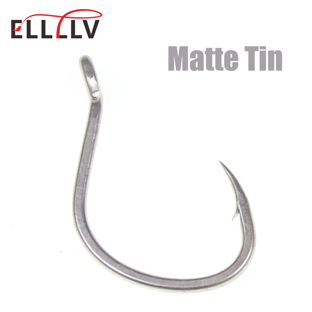 Fishing Hook Barbless - 10pcs 무광택 주석 녹슬지 않는 바닷물