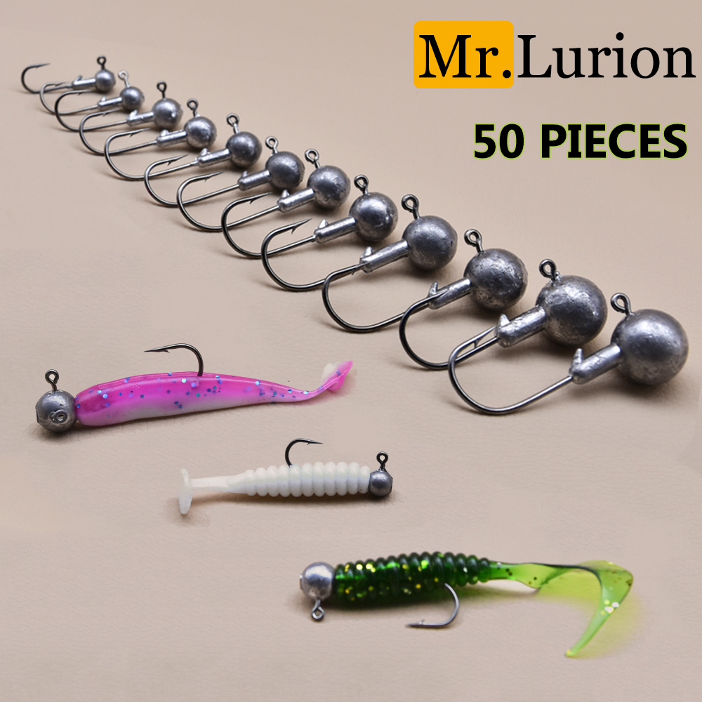 Fishing Hook Weedless - MrLurion 50개입 1g-28g 지그헤드 낚시 바늘,