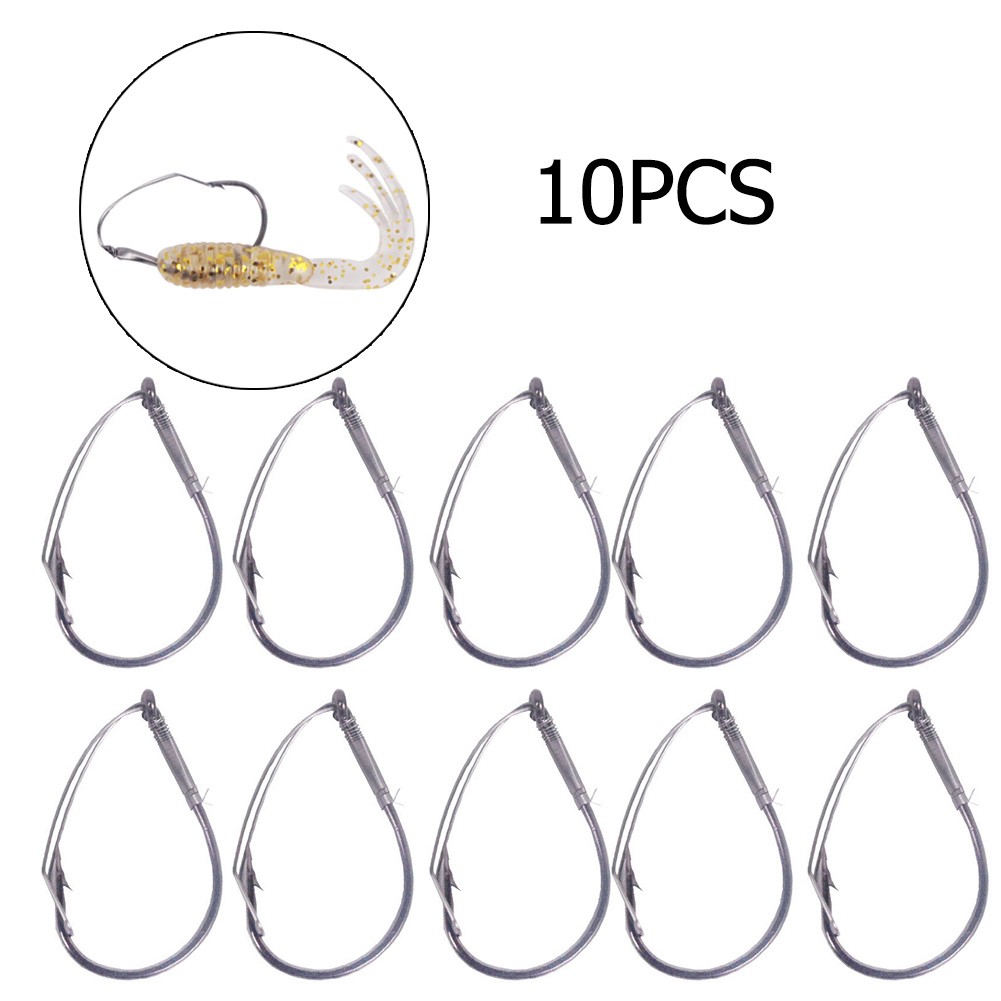 Fishing Hook Weedless - 10 개/상자 높은 탄소 강철 엉뚱한