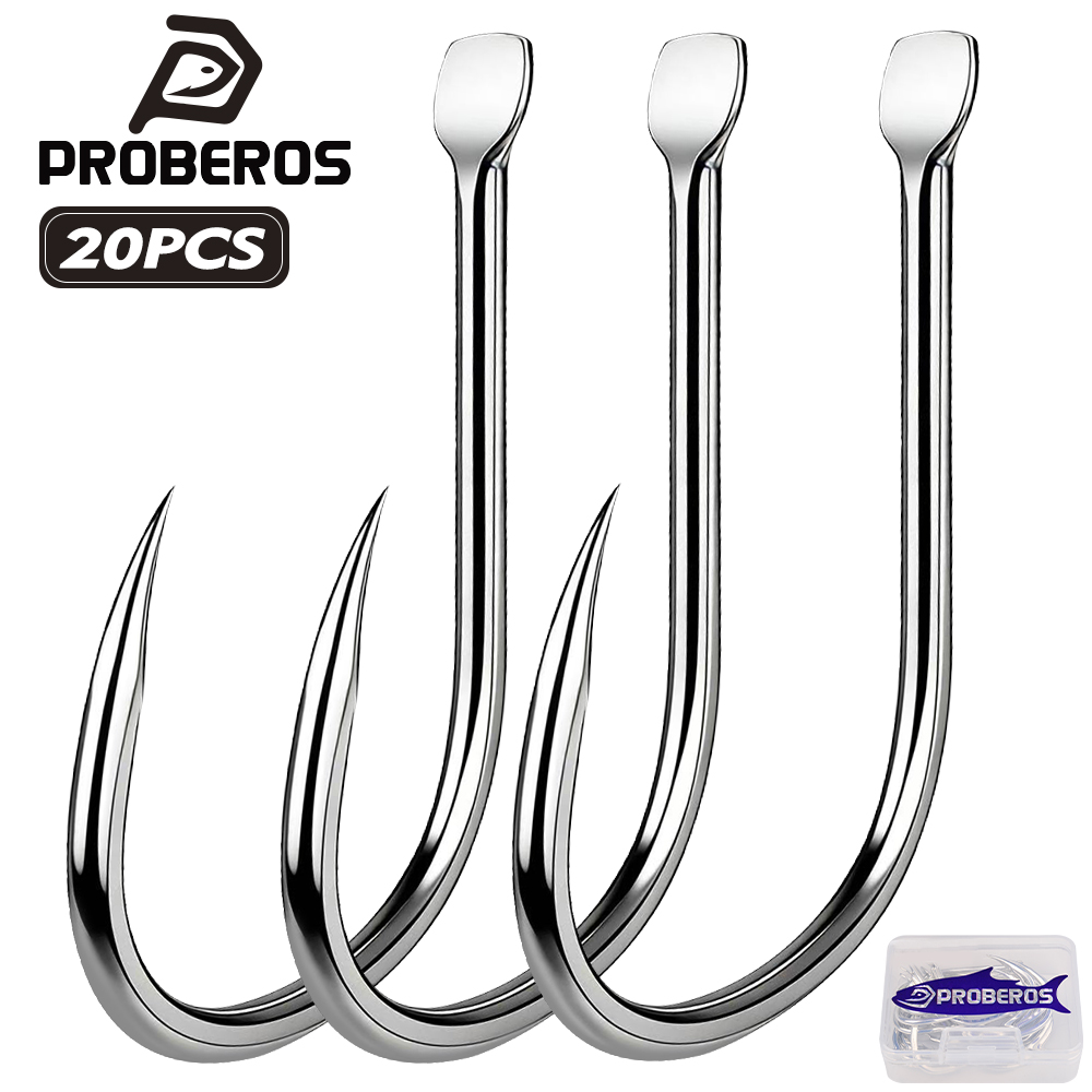 Fishing Hook Circle - 프로베로스 20개입/박스 고탄소강 곡선형 미늘 날개