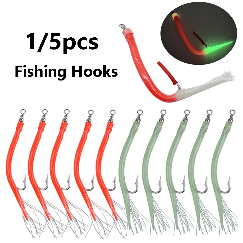 1/5개입 코드피쉬 낚시 장어 튜브 지그 미끼 샹크 오 - Fishing Hook Offset 리뷰 및 가격