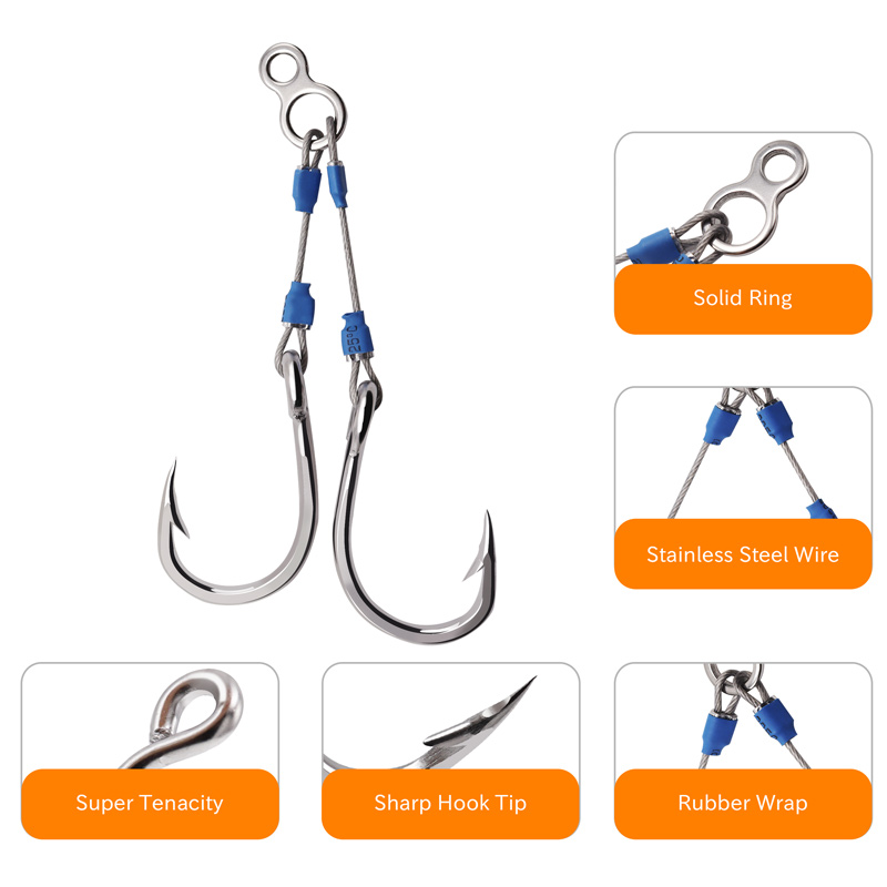 ZYZHE 스틸 와이어 지그 어시스트 훅 6가지 사이즈 - Fishing Hook Assortment 리뷰 및 가격