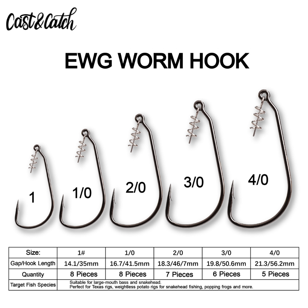 캐스트앤캐치 스크류-락 위드리스 EWG 훅 - 헤비 듀 - Fishing Hook Weedless 리뷰 및 가격