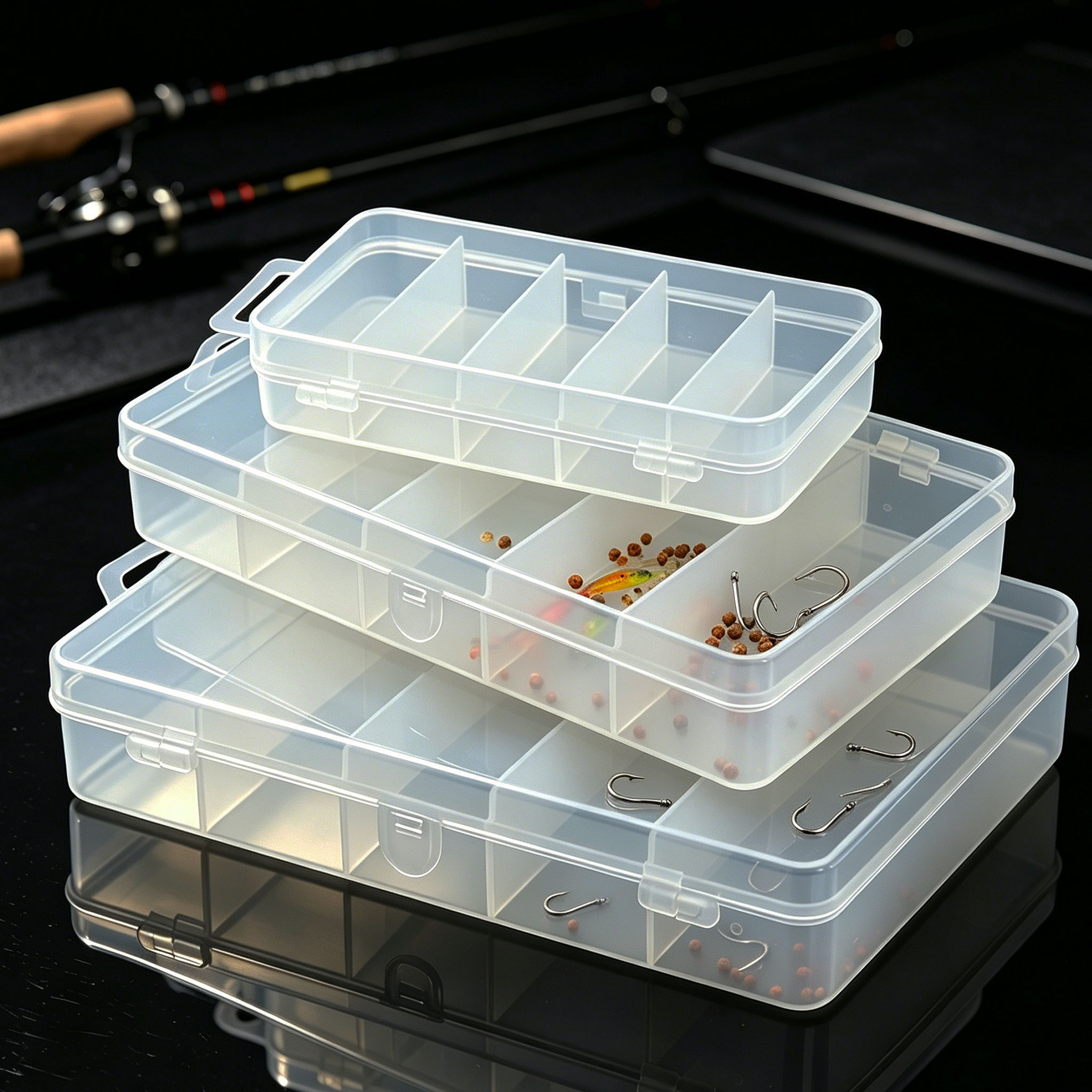 1/3개 플라스틱 낚시 미끼 3가지 크기, 낚시 장비  - Fishing Hook Size 리뷰 및 가격