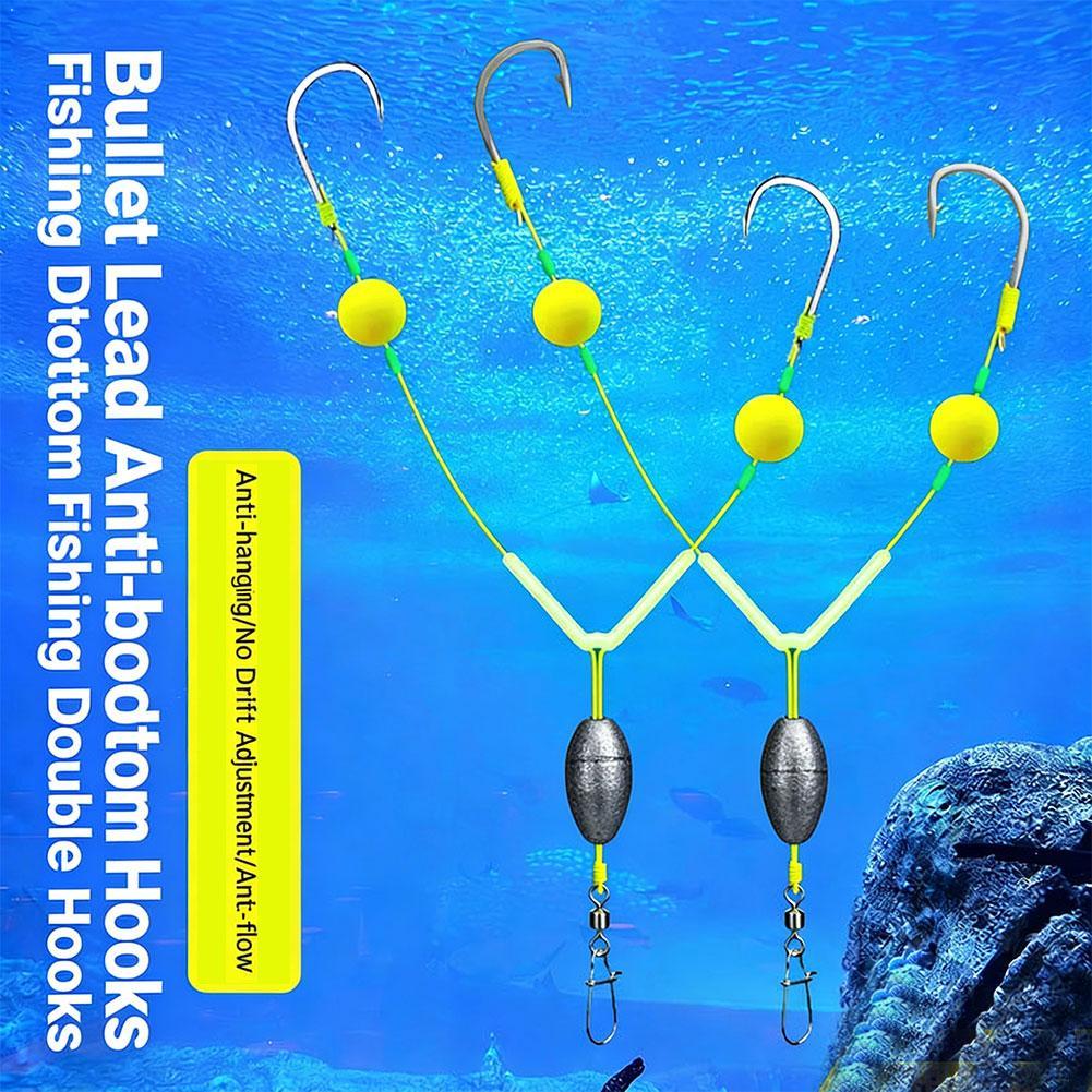 리버스 오프-바텀 더블 훅 리그, 엉킴 방지 낚싯줄 세 - Fishing Hook Weedless 리뷰 및 가격