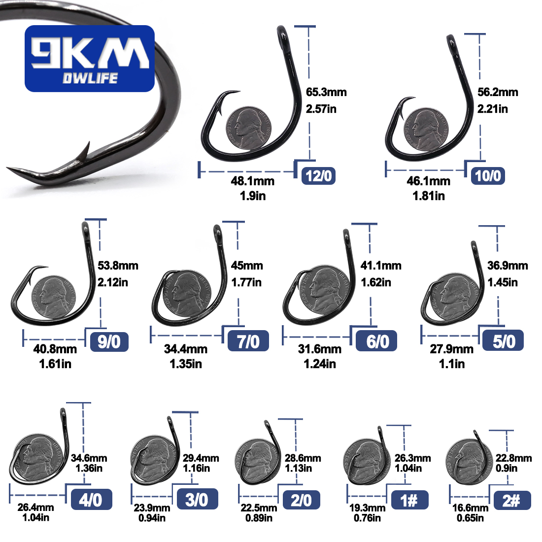9KM 서클 후크 25~50Pcs 바닷물 낚시 후크 오 - Fishing Hook Circle 리뷰 및 가격