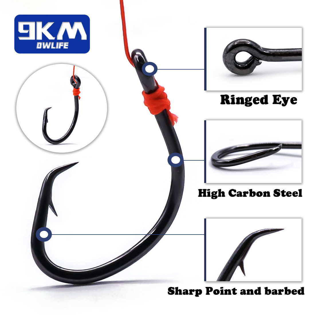 9KM 서클 후크 25~50Pcs 바닷물 낚시 후크 오 - Fishing Hook Circle 리뷰 및 가격