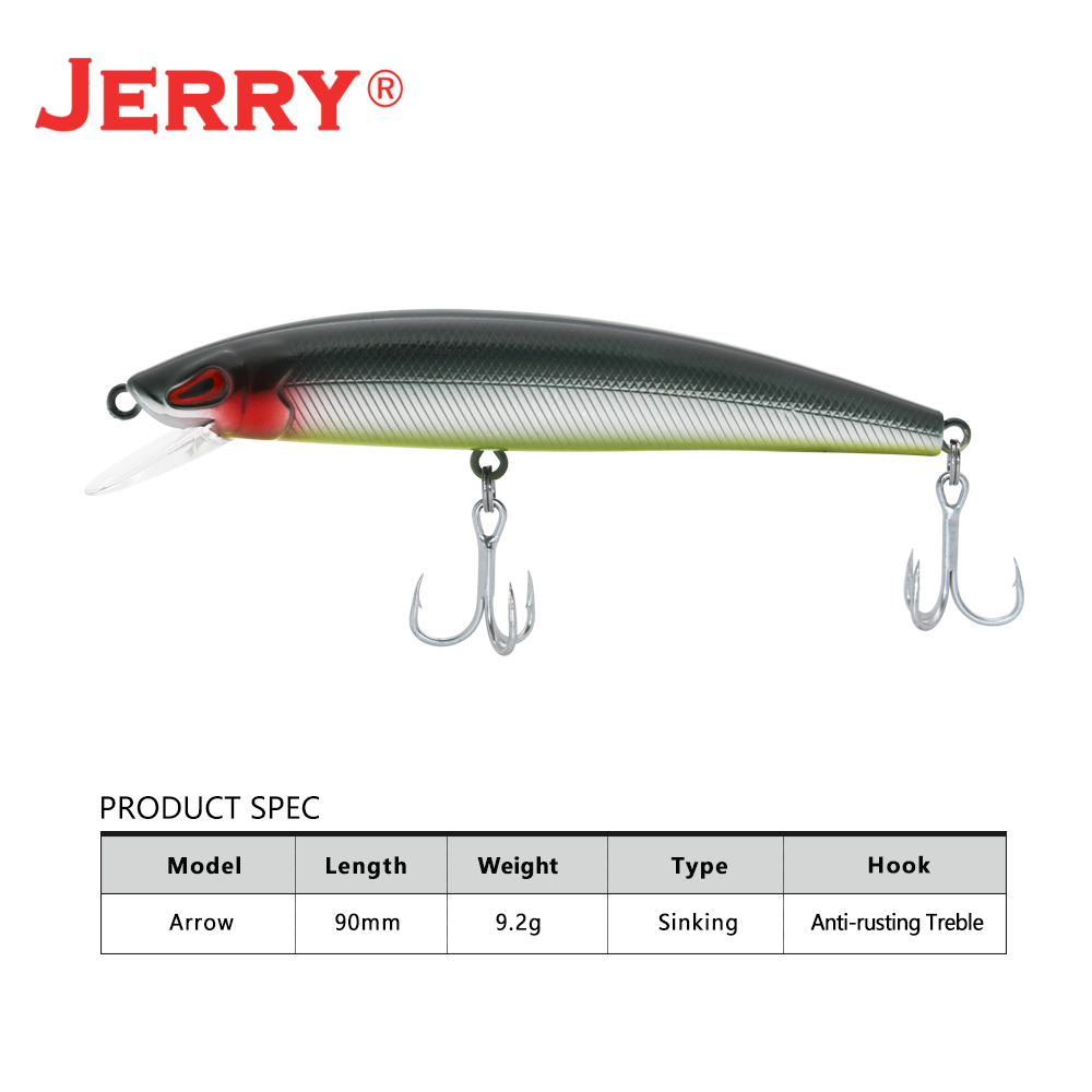 제리 화살 싱킹 캐스팅 트롤링 미노우 미끼 90mm,  - Fishing Hook Treble 리뷰 및 가격