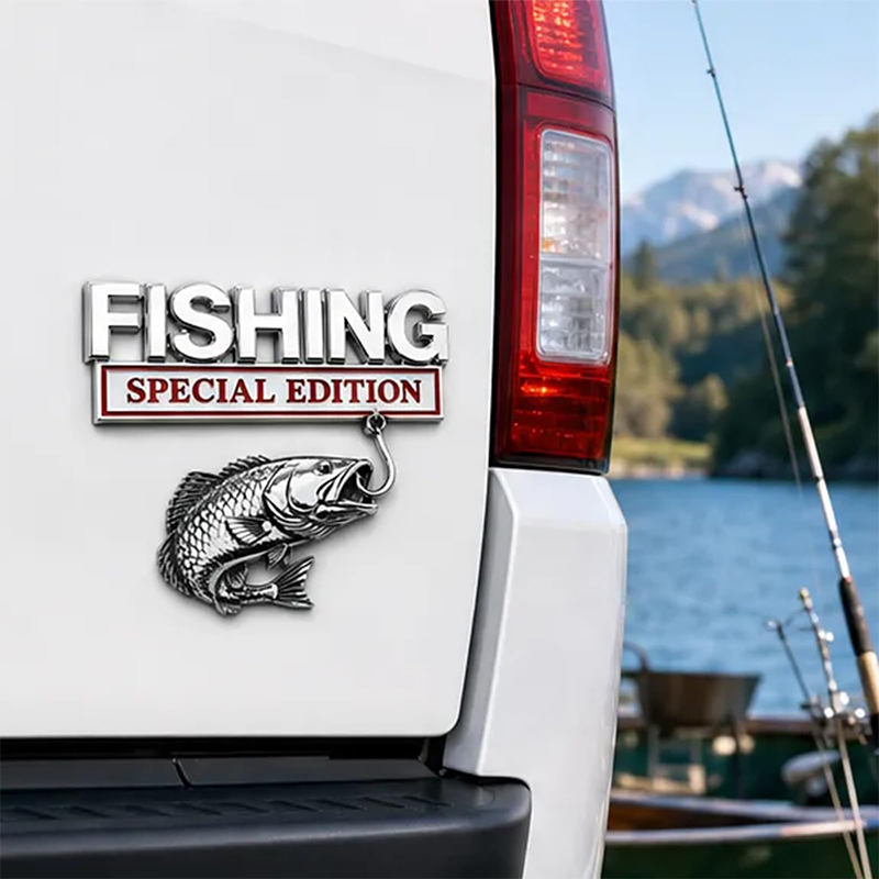 크롬 낚시바늘 모양 금속 자동차 배지, 특별판 레터링  - Fishing Hook 리뷰 및 가격