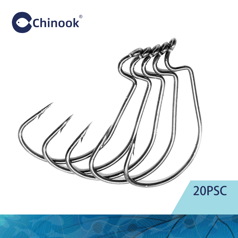 치누크 20개입 와이드 웜 텍산 훅 카본 오프셋 피쉬훅 - Fishing Hook Barbless 리뷰 및 가격
