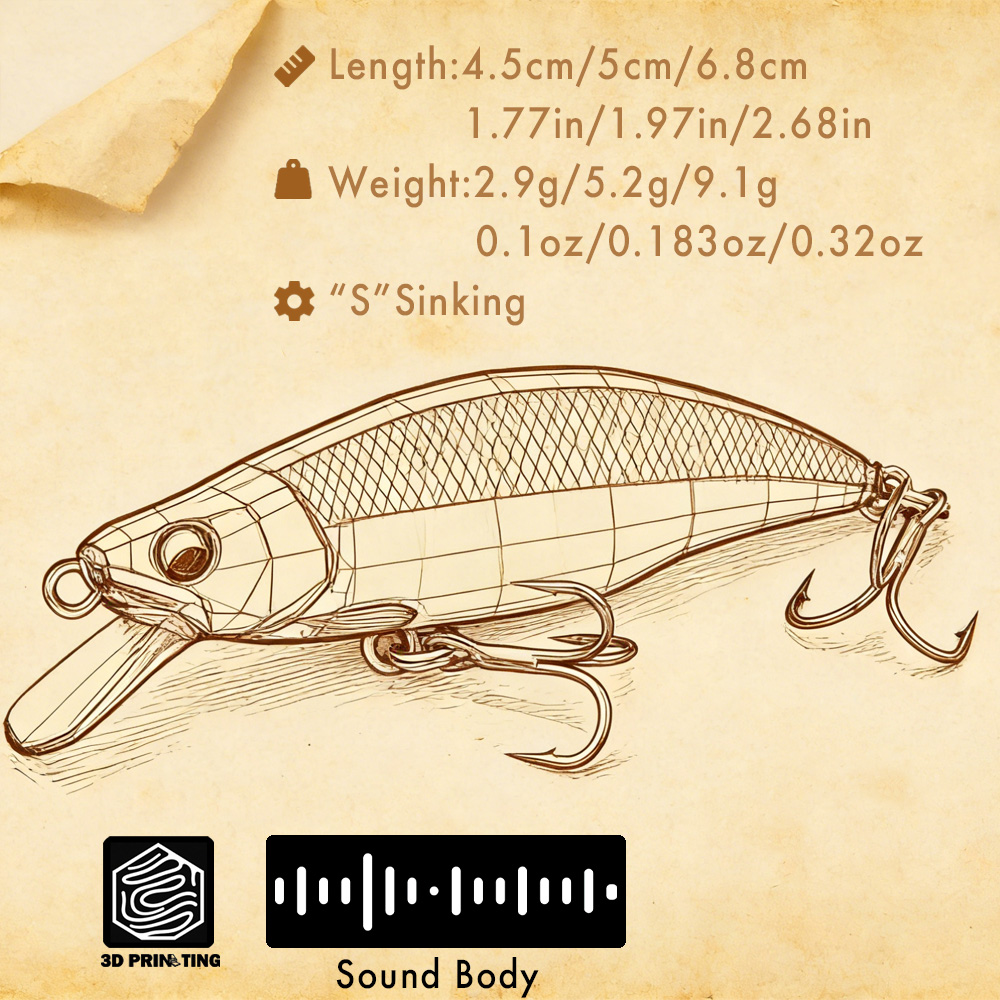 B&U 송어 패턴 하드 베이트 싱킹 미노우 낚시 미끼, - Fishing Hook Treble 리뷰 및 가격