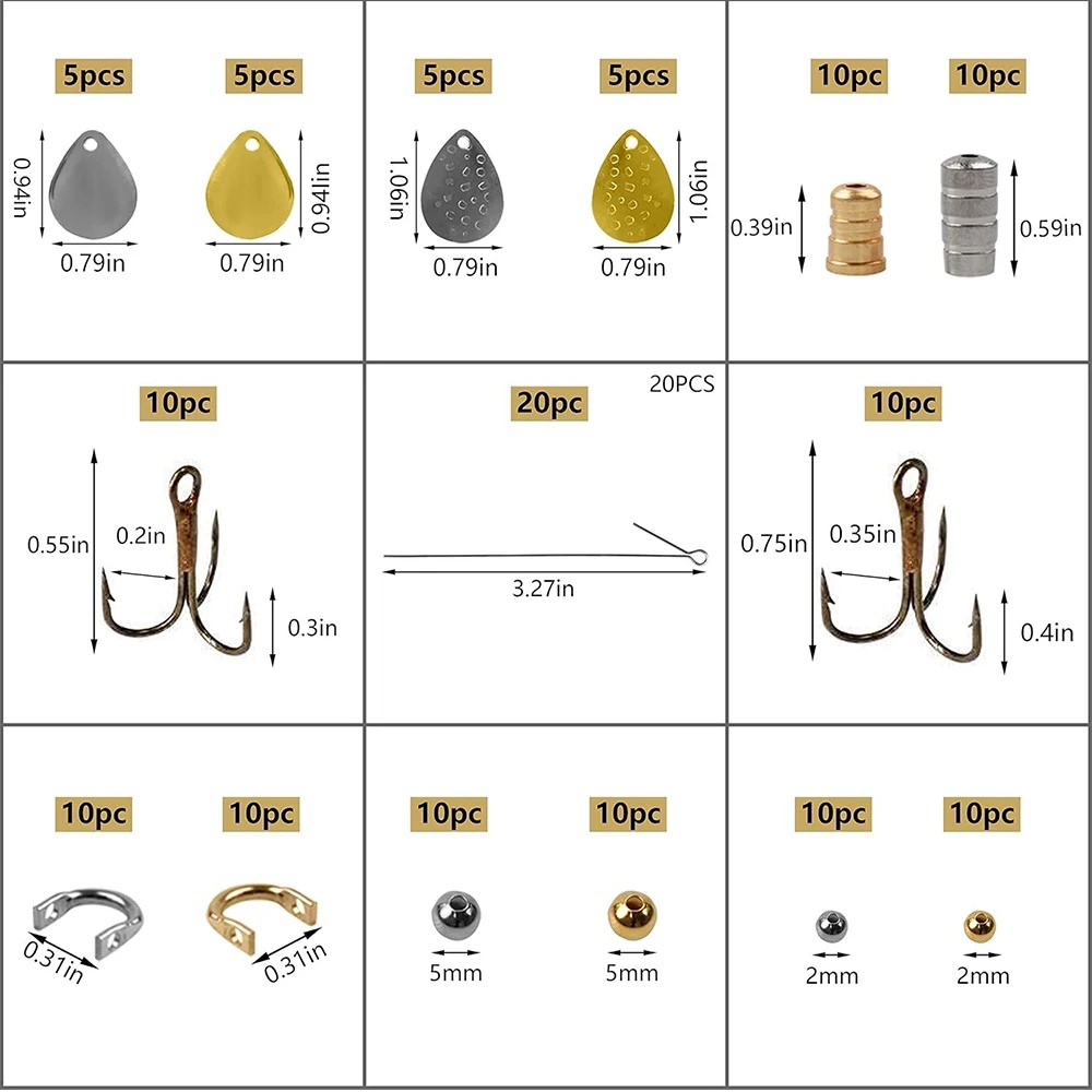 140Pcs 낚시 미끼 만들기 키트 낚시 숟가락 장비  - Fishing Hook Treble 리뷰 및 가격