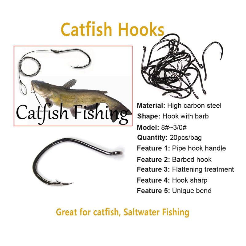 Wifreo 20pcs V 모양 메기 후크 오프셋 가시 - Fishing Hook Barbless 리뷰 및 가격