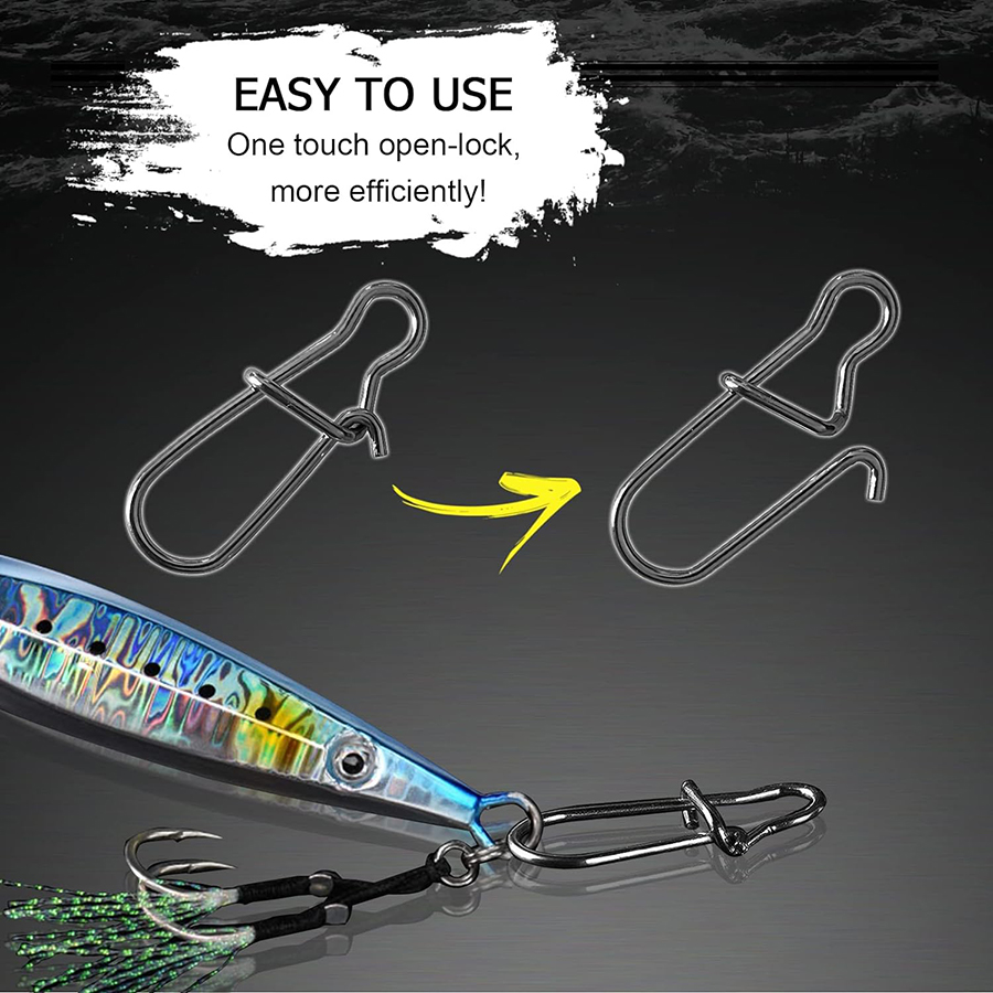 50Pcs 크랭크베이트 스냅 스테인레스 스틸 듀오 잠금 - Fishing Hook Stainless Steel 리뷰 및 가격