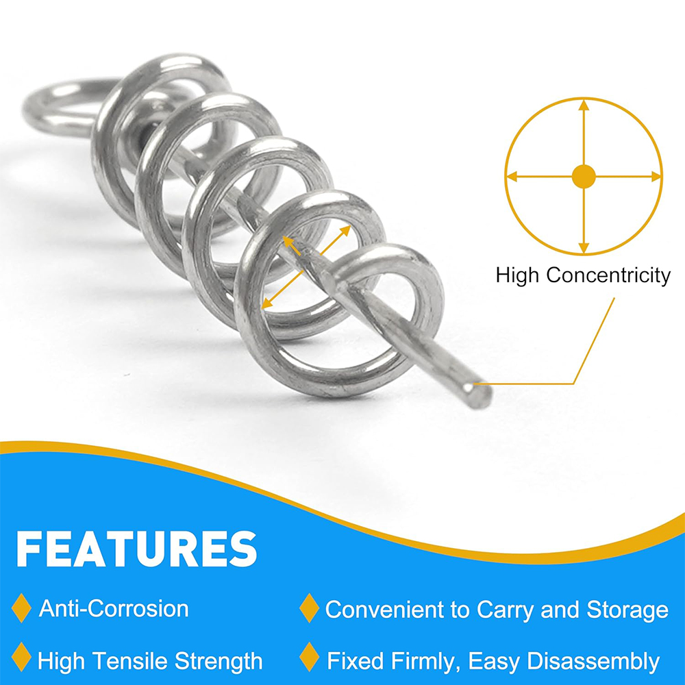50Pcs 스프링 트위스트 잠금 낚시 크랭크 후크 센터 - Fishing Hook Stainless Steel 리뷰 및 가격