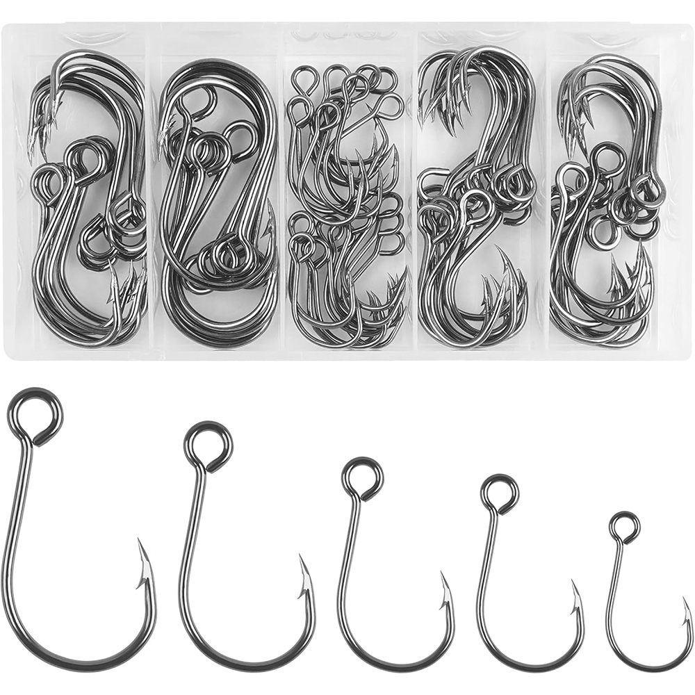 70Pcs 낚시 인라인 단일 후크 하드 미끼에 대 한  - Fishing Hook Circle 리뷰 및 가격
