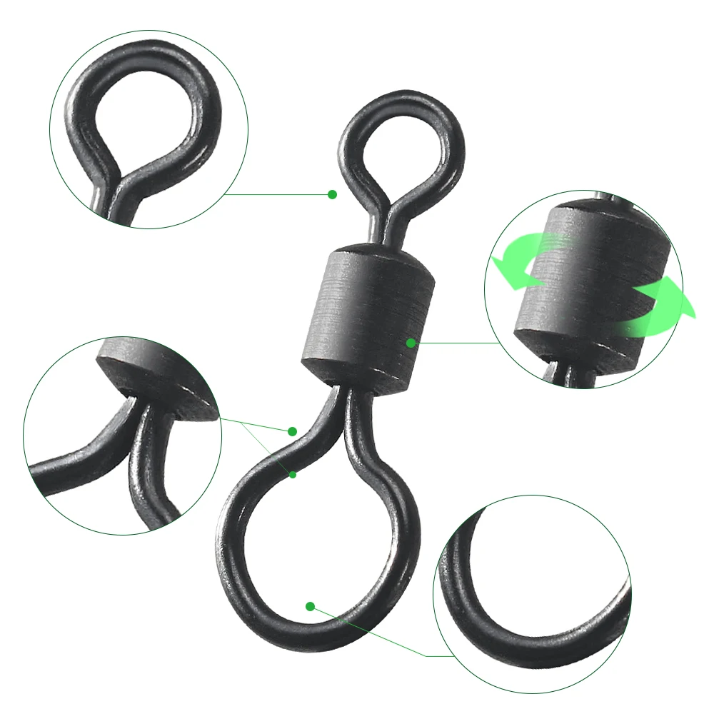 100개입 잉어 낚시 스위벨 빅아이 롤링 스위벨 무광  - Fishing Hook Size 리뷰 및 가격