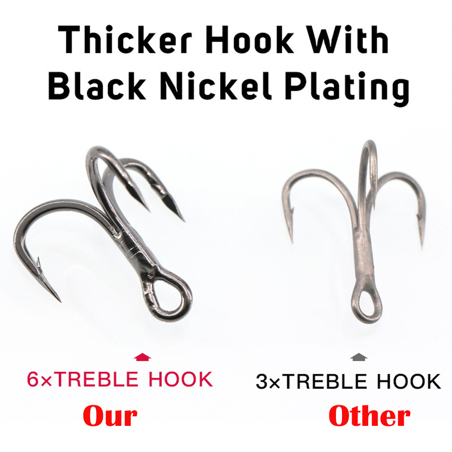 6X 낚시 트레블 훅 10개 빅 게임 낚시용 트리플 낚 - Fishing Hook Barbless 리뷰 및 가격