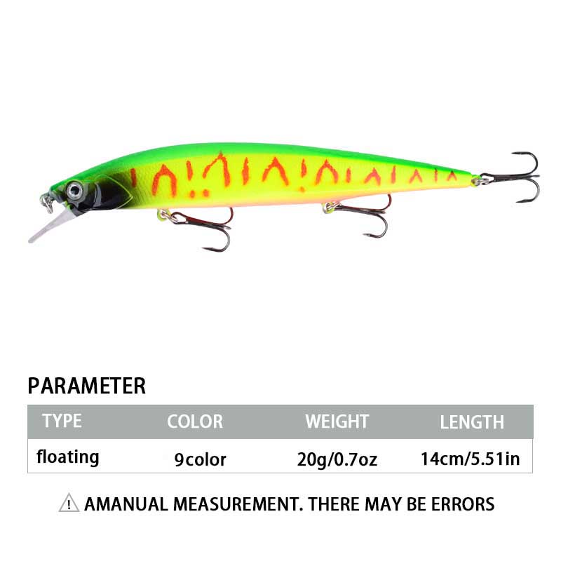 1개 14cm/20g 플라스틱 시뮬레이션 루어, 미노우 - Fishing Hook Treble 리뷰 및 가격