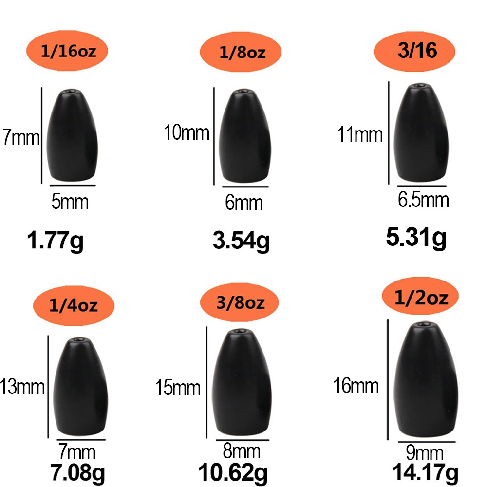 텅스텐 강철 낚시 무게 총알 낚시 싱커 무게 웜 지그  - Fishing Hook Jig 리뷰 및 가격